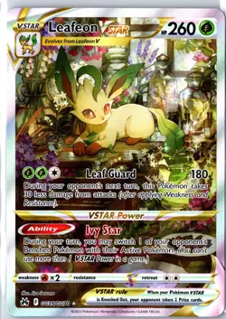 Leafeon VSTAR GG35/GG70 Holo VSTAR Rare Crown Zenith Galarian Gallery Pokemon NM - Image 5