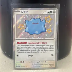 Ditto 201/091 Shiny Rare Paldean Fates Pokemon NM - Image 1
