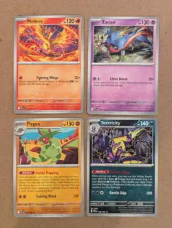 Pokemon Phantasmal Flames Moltres, Zacian, Flygon, Toxtricity Non-holo Exclusive - Image 1