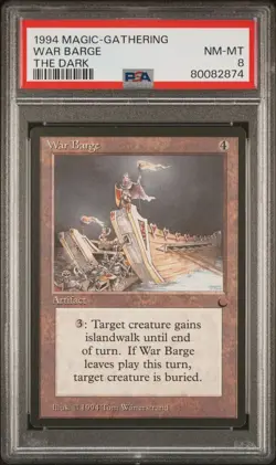 1994 Magic the Gathering WAR BARGE The Dark NM-MT PSA 8 MTG - Image 1