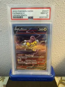 2023 Pokemon SWSH Crown Zenith #GG41 FA Raikou V PSA 10 GEM MINT - Image 1