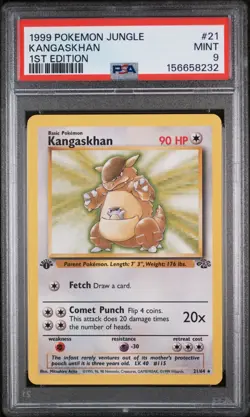 1999 Pokemon Kangaskhan 1st Edition English Jungle #21 Mint PSA 9 *New Cert* - Image 1