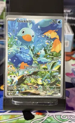 Pokemon TCG Ducklett 109/086 Sv: White Flare Illustration Rare Full Art Holo NM - Image 1
