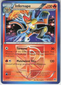 INFERNAPE 17/135 HOLO PLASMA STORM POKEMON RARE MP - Image 1