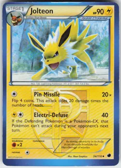 JOLTEON 34/116 PLASMA FREEZE POKEMON UNCOMMON LP - Image 1