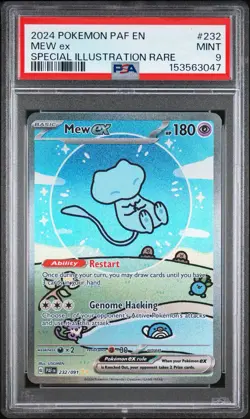 Pokemon 2024 Mew ex 232/091 Special Illustration Rare Paldean Fates PSA 9 MINT - Image 1