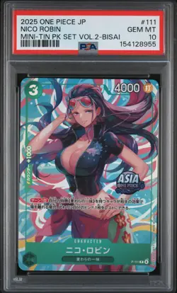 Nico Robin PSA10 2025 One Piece Japanese Mini-Tin Pack Set Vol.2-Bisai #111 - Image 1