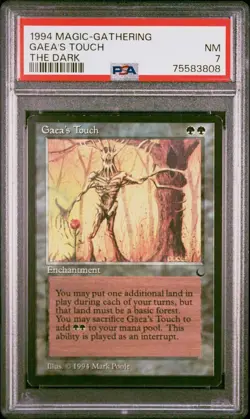 1994 Magic the Gathering GAEA'S TOUCH The Dark NM PSA 7 MTG - Image 1
