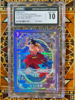 CGC 10 Luffy-Tarou ST18-005 SR SP A Fist of Divine Speed ONE PIECE Card Japanese - Image 1
