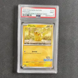 Pikachu SVP214 - Illustration Contest 2024 - Pokemon Card - PSA 9 - Image 1