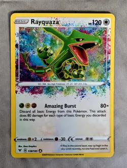Pokemon TCG Rayquaza Holo Card Vivid Voltage 138/185 Amazing Rare NM - Image 1