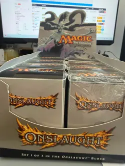 MTG Onslaught Vintage Display + 7 Deck Box Sealed + 1 Opened Wizards Of The Coas - Image 1
