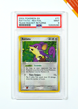 Pokemon PSA 9 Rattata #71 Rev Foil EX Team Rocket Returns 2004 English - Image 1