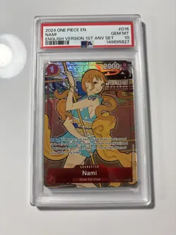 PSA 10 Gem Mint Nami 1st Anniversary Set English 2024 One Piece Card Game - Image 1