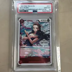 2023 ONE PIECE Promo Store Championship Participant Nico Robin PSA 10 - 7182 - Image 1