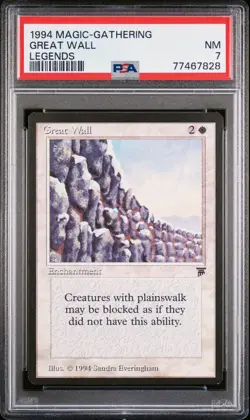 1994 Magic the Gathering GREAT WALL Legends English NM PSA 7 MTG - Image 1