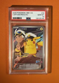 Pokemon Captain Pikachu 0709/09 Holo Card 2025 CBB1 CS Horizon PSA 10 Gem Mint - Image 1