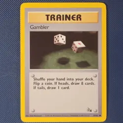 Gambler 60/62 - Fossil - Common Vintage WOTC Pokemon Card - NM - Image 1