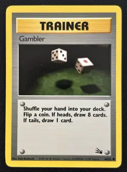Pokemon TCG Gambler Fossil, Unlimited Card 60/62 LP - Image 1