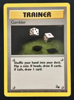 Pokemon TCG Gambler Fossil, Unlimited Card 60/62 LP - Image 1