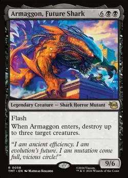 MTG Magic TMT TMNT - 1x EN NM 0058 R Armaggon, Future Shark - Image 1
