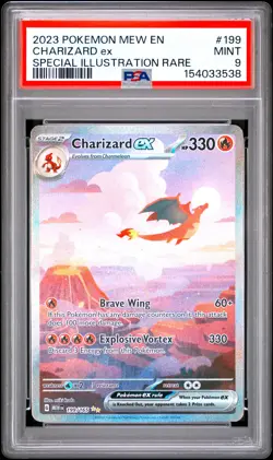 2023 POKEMON MEW EN-151 SPECIAL ILLUSTRATION RARE #199 CHARIZARD EX PSA 9 - Image 1