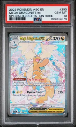 2026 Pokemon Ascended Heroes Mega Dragonite ex SIR #290/217 PSA 10 GEM MINT - Image 1