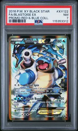 2016 POKEMON XY BLACK STAR PROMO BLASTOISE EX #XY122 HOLO PSA 7 NM #115353312 - Image 1