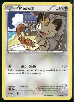 Meowth 61/98 Common Ancient Origins Pokemon Heavily Played - Image 1