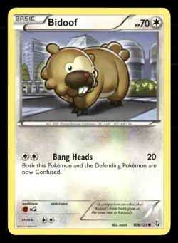 Bidoof 106/124 Common Dragons Exalted Pokemon Lightly Played - Image 1