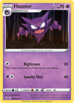HAUNTER 084/202 UNCOMMON SWORD & SHIELD POKEMON REVERSE HOLO NM/M - Image 3