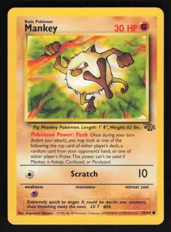 Pokemon Jungle #55/64 Mankey Card TCCCX - Image 1