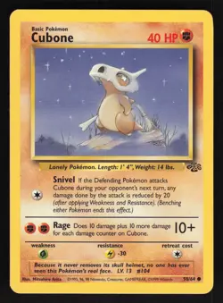 Pokemon Jungle #50/64 Cubone Card TCCCX - Image 1