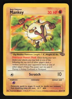 Pokemon Jungle #55/64 Mankey Card TCCCX sd - Image 1