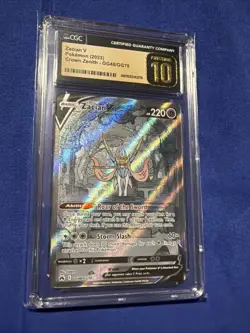 CGC Pristine 10 Zacian V GG48/GG70 - Crown Zenith Galarian Gallery Pokemon Holo - Image 1