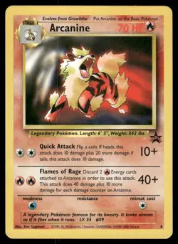 Pokemon Cards Arcanine 6 Wizards Black Star Promos Promo LP *CREASE* - Image 1