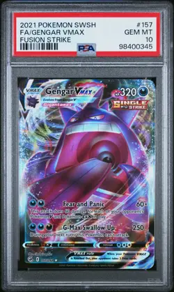 Pokemon 2021 Gengar VMAX 157/264 Full Art Fusion Strike GEM MINT PSA 10 - Image 1