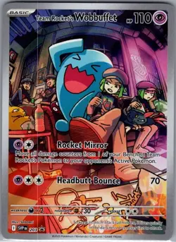 Team Rocket's Wobbuffet SVP 203 Scarlet & Violet Promo Cards - Pokemon Card - NM - Image 1