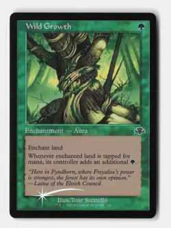 Wild Growth (Retro Frame) 352 Dominaria Remastered Magic: The Gathering Foil NM - Image 1