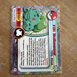 Bulbasaur #01 Topps TV Animation Edition Black Label Pokemon Card - Image 2