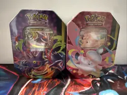 Pokemon Mega Moonlit Tin Mega Clefable and Gengar set of 2 Tins Sealed - Image 1