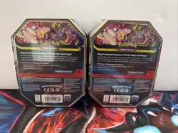 Pokemon Mega Moonlit Tin Mega Clefable and Gengar set of 2 Tins Sealed - Image 2