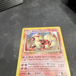 Pokemon Blaine's Arcanine Gym Challenge Holo Rare Card 1/132 90 HP 2000 - Image 2