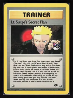 Lt. Surge's Secret Plan Unlimited Rare Pokemon Gym Challenge 107/132 MP - Image 1