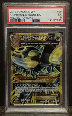 Pokemon Primal Kyogre EX 96/98 2015 Full Art XY Ancient Origins - PSA 5 - Image 1