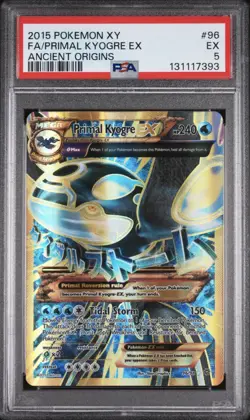 Pokemon Primal Kyogre EX 96/98 2015 Full Art XY Ancient Origins - PSA 5 - Image 3