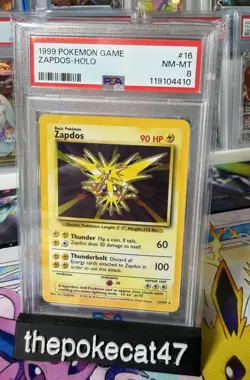 Pokemon TCG Zapdos 16/102 Holo 1999-2000 Base Set - PSA 8 - Image 1