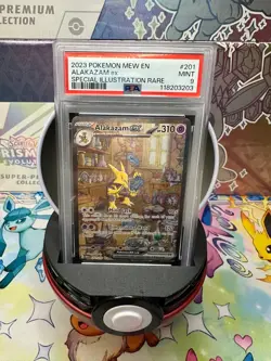 2023 POKEMON MEW EN-151 SPECIAL ILLUSTRATION RARE #201 ALAKAZAM EX PSA 9 - Image 1