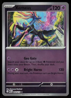Xerneas 064/132 Rare Mega Evolution Pokemon Reverse Holo Near Mint - Image 1