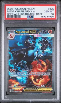 Pokemon 2025 Mega Charizard X EX 125 Phantasmal Flames SIR GEM MINT PSA 10 - Image 1
